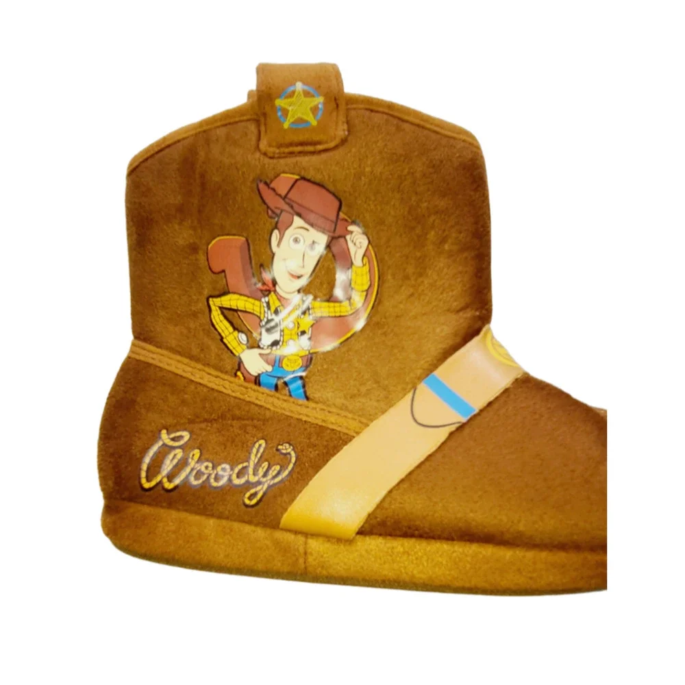 Disney Pixar Toy Story Woody Cowboy Boot Slippers Brown Kids Size 11-12